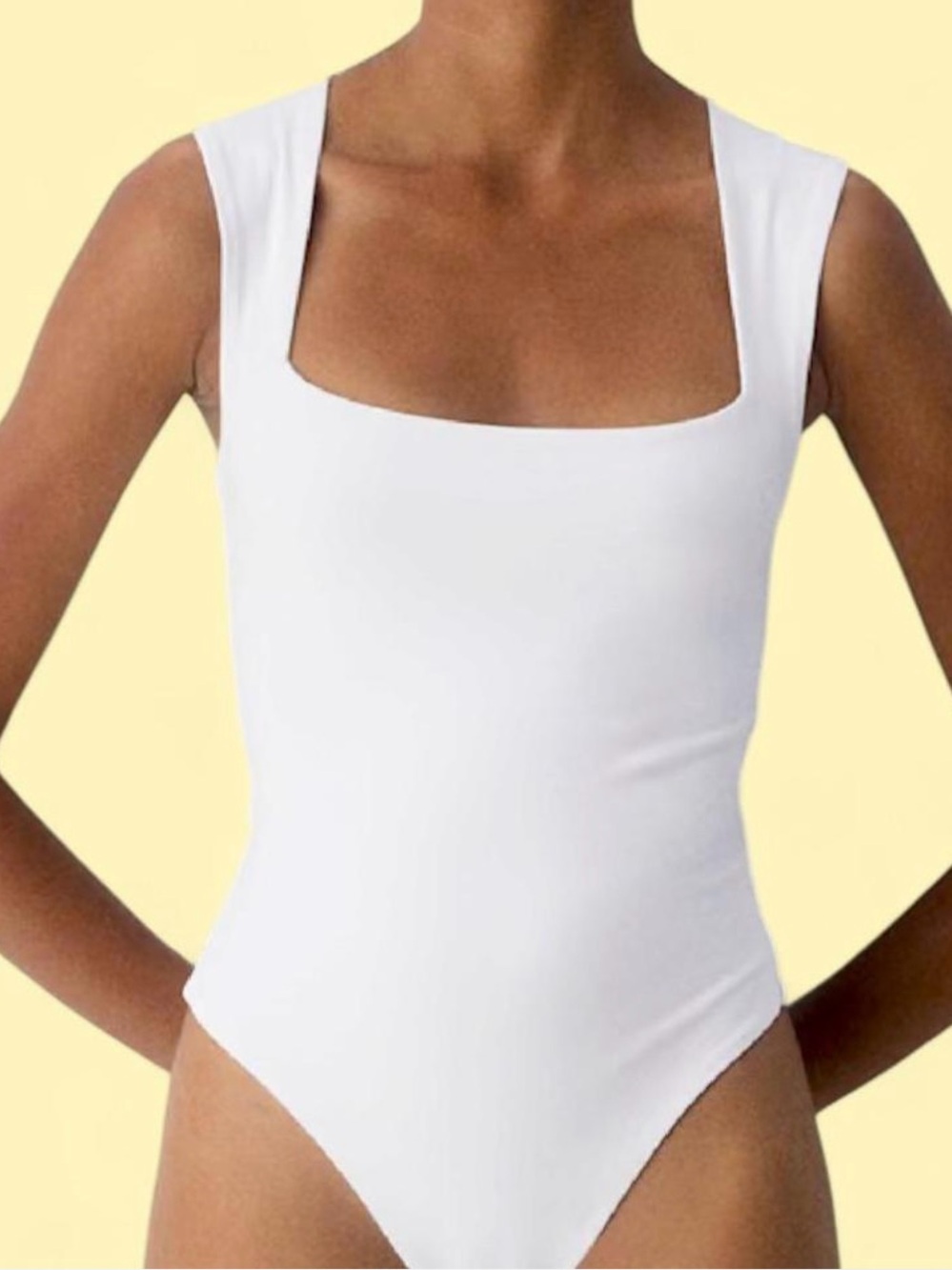 Abercrombie & Fitch White Square Neck Bodysuit